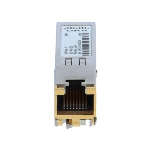 قیمت ماژول شبکه SFP-GE-T سیسکو,این ماژول SFP سیسکو پورت SFP 1000BASE-T را به کانکتور RJ-45 تبدیل می کند که امکان اتصال کابل مسی با سوکت RJ-45 را به سوئیچ