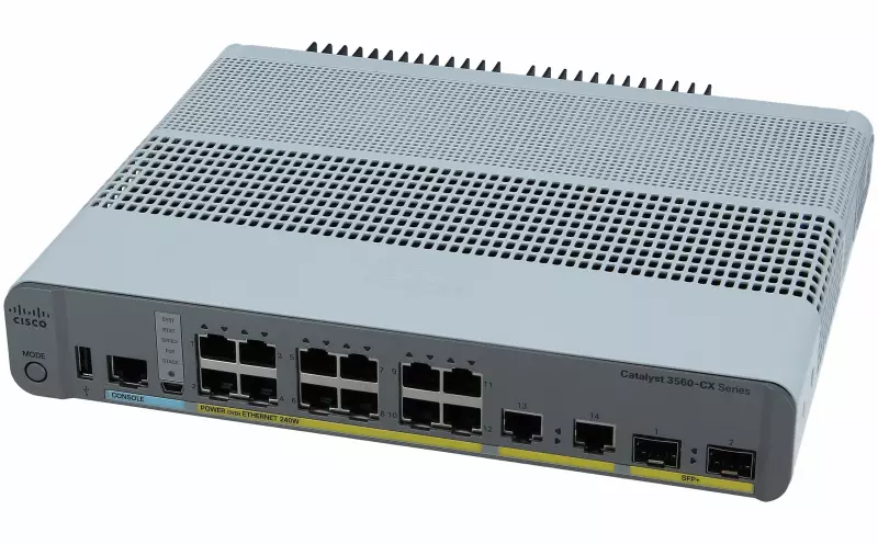 ws-c3560cx-12pd-s-cisco-switch (2) سوئیچ سیسکو WS-C3560CX-12PD-S,خرید سوئیچ WS-C3560CX-12PD-S,قیمت سوئیچ سیسکو WS-C3560CX-12PD-S,سوئیچ Cisco WS-C3560CX-12PD-S,سوئیچ 12 پورت PoE+ سیسکو,سوئیچ کامپکت سیسکو WS-C3560CX-12PD-S,سوئیچ 10G SFP Plus سیسکو,Cisco Catalyst 3560CX-12PD-S,سوئیچ IP Base سیسکو WS-C3560CX-12PD-S,خرید Catalyst 3560CX-12PD-S